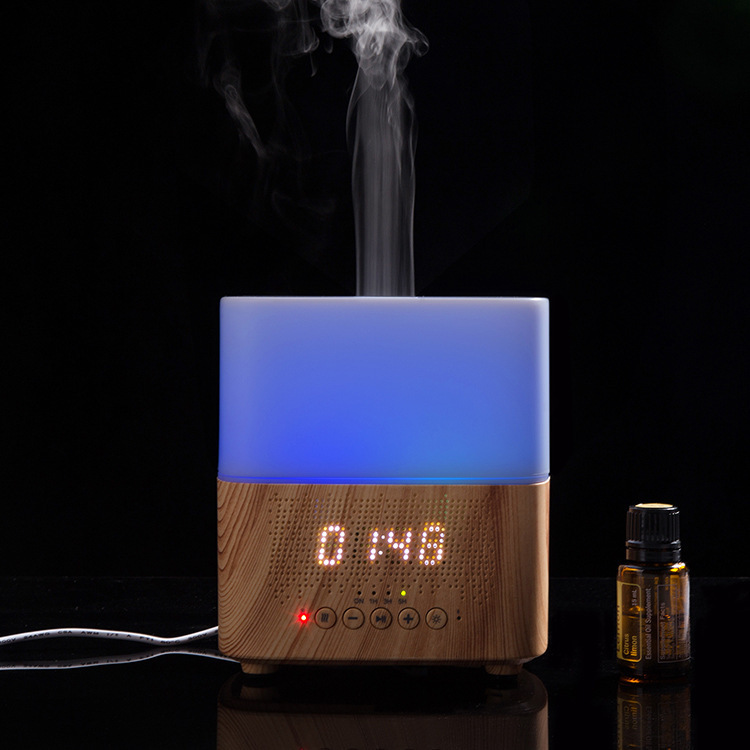 现货时钟蓝牙音响香薰机精油加湿器大容量超声波木纹扩香仪在类目 生活电器, 加湿器中 - 来自Buy2taobao.com提供专业的淘宝代购服务