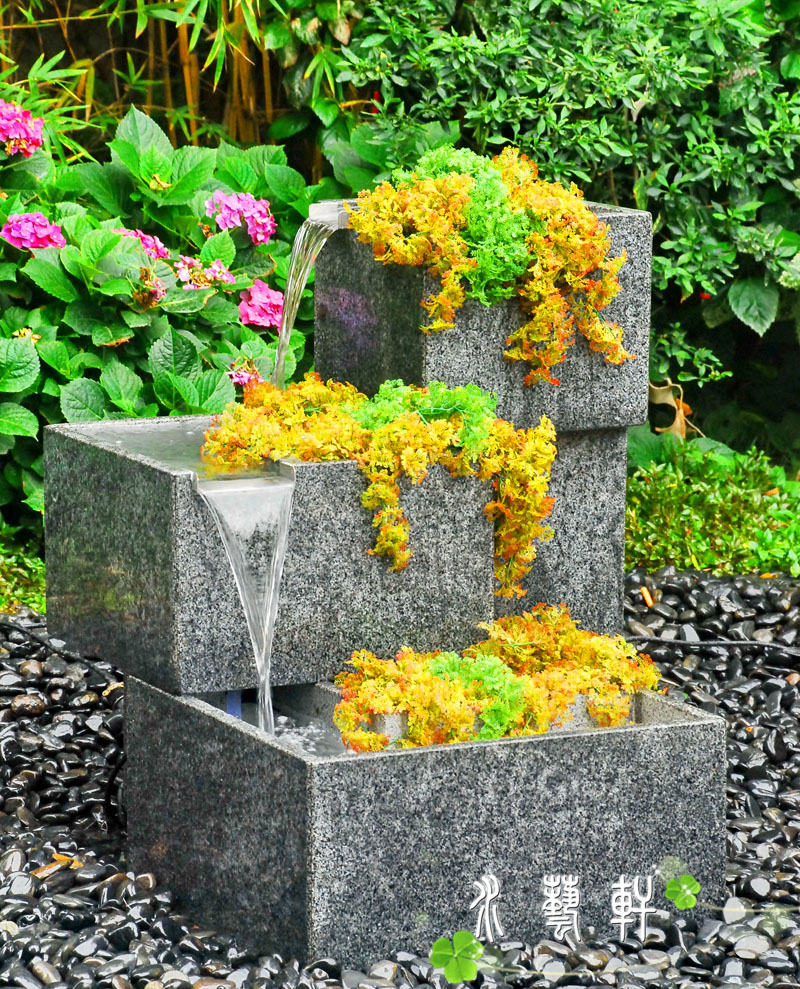 家居加湿摆件石雕鱼缸 石材水池金鱼缸 花岗岩石盆景庭院装饰水景