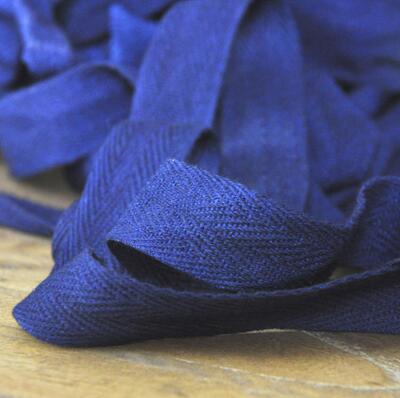 纯天然植物靛蓝染人字带服装辅料包边条纯棉小带子 设计师必备