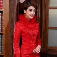 2013新款短款结婚复古旗袍冬长袖保暖新娘敬