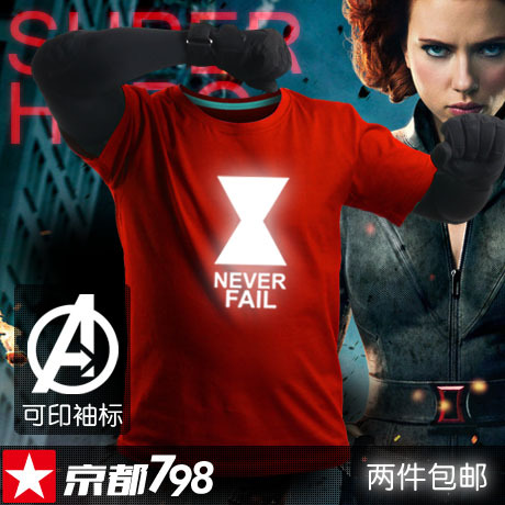 CN798纯棉 黑寡妇T恤 超级英雄复仇者联盟夜