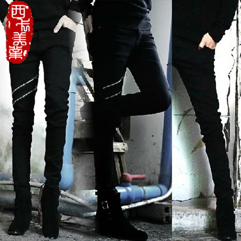 <em>发型师时尚服装</em>裤子男士小脚牛仔裤韩版修身男