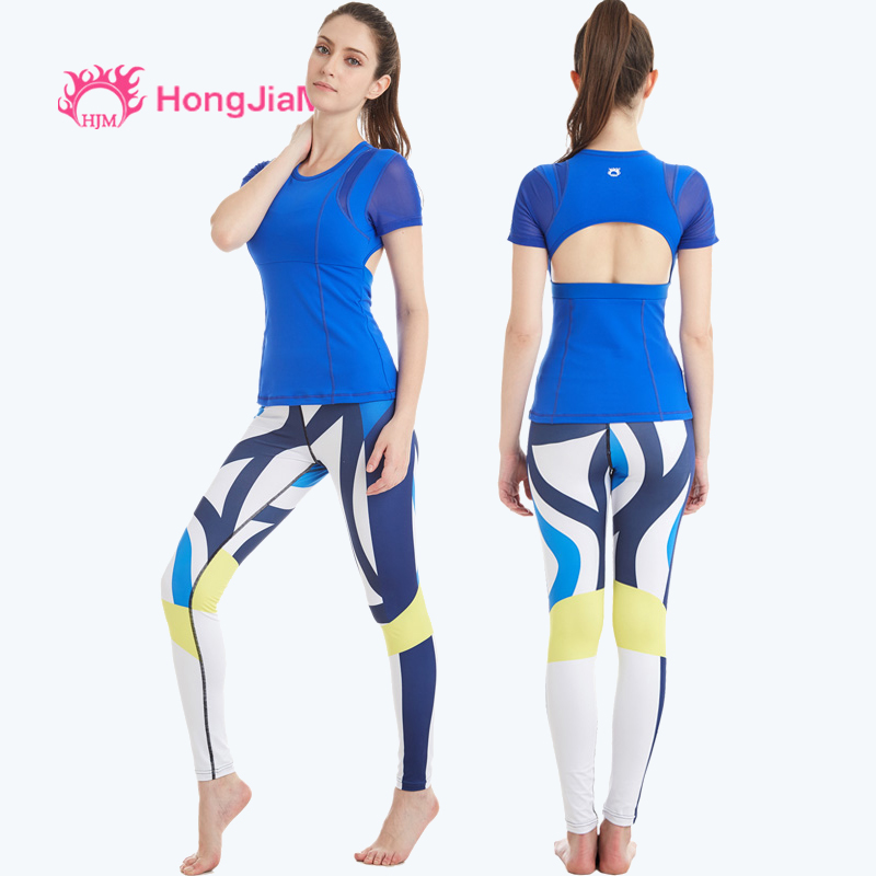 瑜伽服套裝女2019夏季新款專業瑜伽服印花九分褲美背性感拼網短袖在類目 運動/瑜伽/健身/球迷用品, 瑜伽, 瑜伽服中 - 來自Buy2taobao.com提供專業的淘寶代購服務
