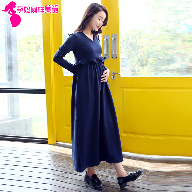 Large pregnant woman Autumn and winter Plush Dress Chao Ma have more cash than can be accounted for Nursing clothes go out pure cotton Easy pregnant woman longuette fashionin the Maternity/Maternal supplies/Nutrition , Maternity , Dress category - from Buy2taobao.com to provide professional Taobao agent buy service