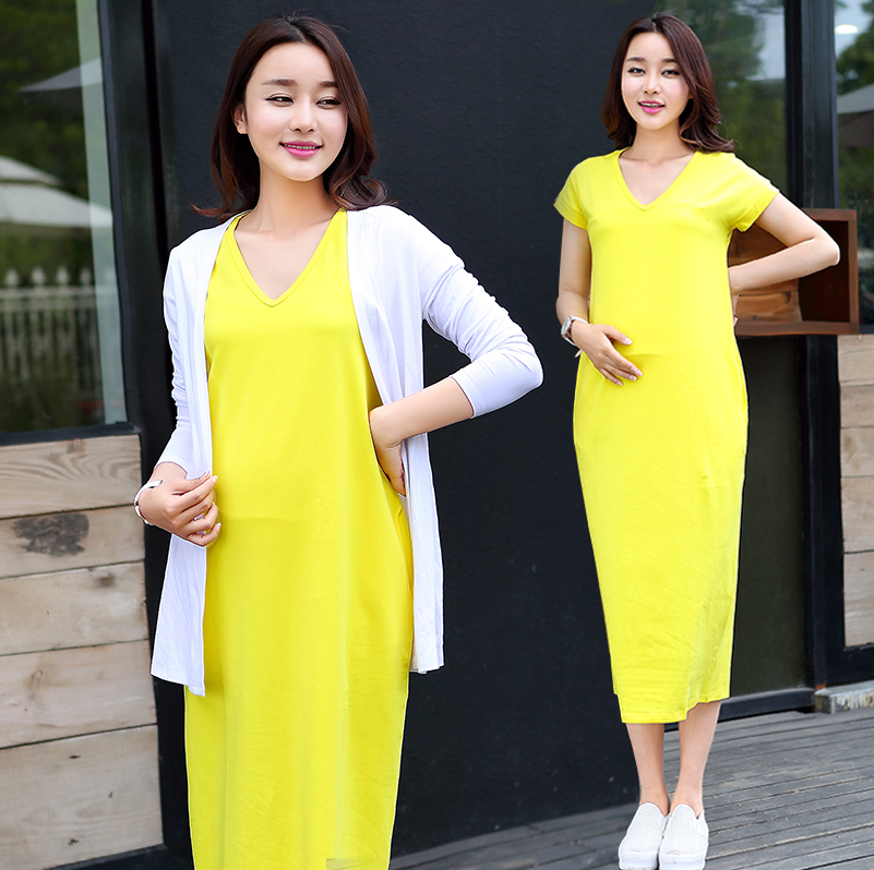 maternity dress Summer and installed Short sleeved pregnant woman longuette pure cotton pregnant woman Dress Large Chao Ma 2019 Korean version of the long sectionin the Maternity/Maternal supplies/Nutrition , Maternity , Dress category - from Buy2taobao.com to provide professional Taobao agent buy service