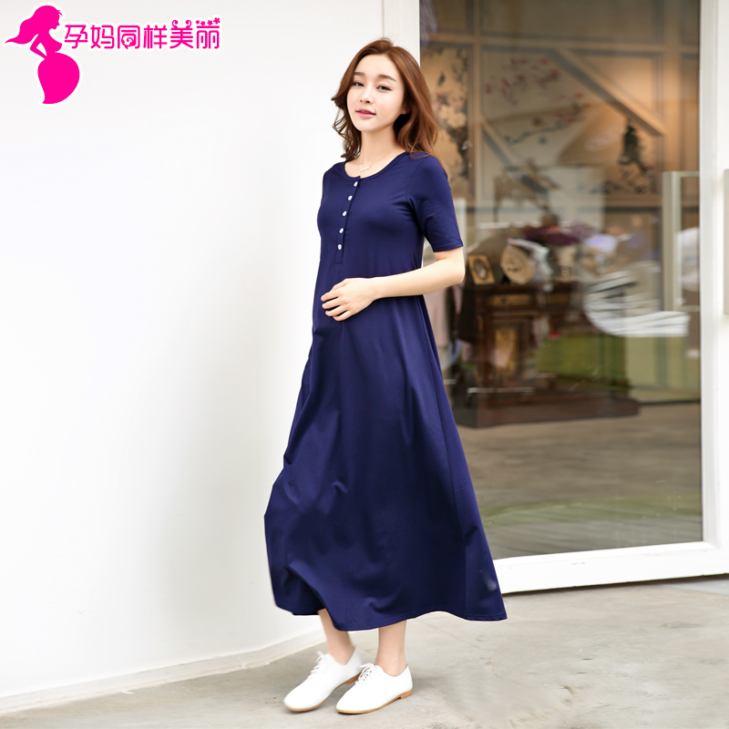 孕妇长裙夏长款韩版辣妈款哺乳长裙大码孕妇连衣裙春装2019新款在类目 孕妇装/孕产妇用品/营养, 孕妇装, 连衣裙中 - 来自Buy2taobao.com提供专业的淘宝代购服务