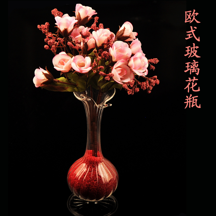 欧式创意复古马蹄口玻璃水晶花瓶 时尚家居饰品 水培花器 欧式创意复古马蹄口玻璃水晶花瓶 时尚家居饰品 水培花器