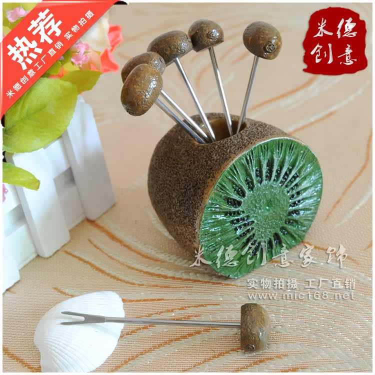 猕猴桃6叉水果叉0-8 韩式水果叉子 创意餐具 美味厨房用品 礼品 猕猴桃6叉水果叉0-8 韩式水果叉子 创意餐具 美味厨房用品 礼品