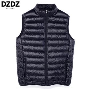  DZDZ春秋装新款轻薄款男士羽绒马甲背心特价立领马甲90%羽绒服