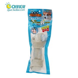  摩多比 宠物零食 狗咬胶 磨牙棒 乳香牛奶口味牛皮节骨 10寸单支