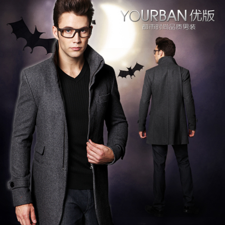 YOURBAN.男士羊毛呢大衣<em>男款外套</em>修身<em>韩版</em>中
