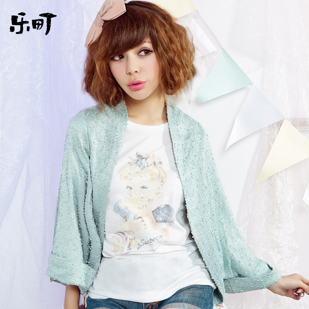 乐町 2013春装新款女装宽松亮片<em>蝙蝠袖披肩</em>外