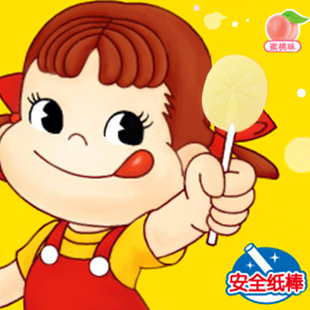  不二家 水果味大棒棒糖 四种口味 蜜桃 哈密瓜 葡萄 香橙 10g