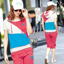 2013夏装新品短款运动服短袖t恤七分裤韩版卫衣运动套装女款