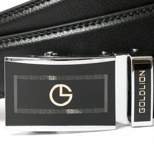  正品防伪特卖金利来皮具男士牛皮自动扣腰带皮带礼盒男GLF6076-51