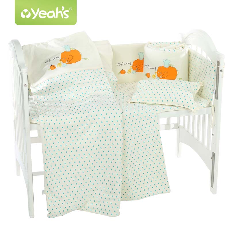 雅氏婴儿床品七件套全棉 新生儿床围床单套件