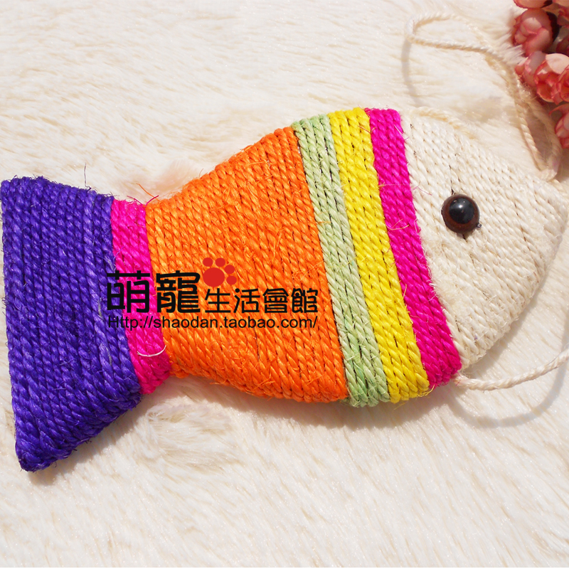 Fish Sisal Scratching Flat Woodfish Toys suspension Wall Kitty Paw nailin the Pet/Pet food and supplies , Cat/Dog Toys , Scratching category - from Buy2taobao.com to provide professional Taobao agent buy service