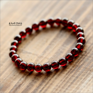  纯天然水晶巴西酒红石榴石 美容颜颜 女天然正品水晶饰品