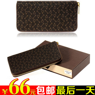  乐沙儿正品 新款英伦潮长款钱夹女士钱包拉链皮夹手拿包D002