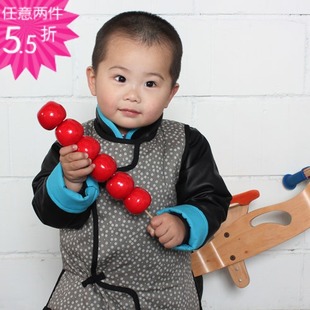  秋冬新款促销！儿童马甲背心*满天星男童原创中式马褂/纯棉保暖