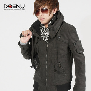  丹依奴 冬装青年毛呢外套男装韩版时尚休闲男士夹克潮男衣服
