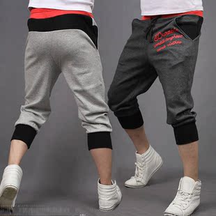  夏季新款韩版男装运动裤男裤子休闲七分裤男 男士七分裤子