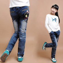 Burst models of child jeans female big boy pants girls jeans girls 2013 spring trousers