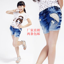 Girls denim shorts shorts shorts Korean summer 2013 new Korean children's denim shorts female