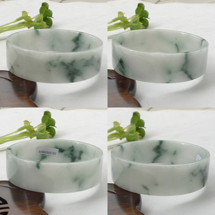  翡翠A货手镯 飘花特色方形手镯 花色均匀 上手漂亮 52MM