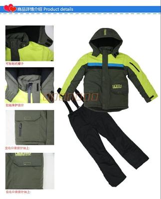 Cuhk child weather-proof thickening ski suit the two-piece charge garments Parent-child couple quilted jacket cotton tro