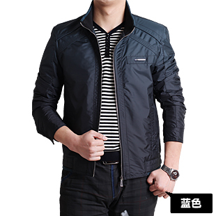  新款与狼共舞男装男士立领夹克纯色外套渐变春款茄克G27014