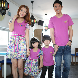  简至 亲子装春装款 全家装夏装 碎花连衣裙母女装 F237 包邮