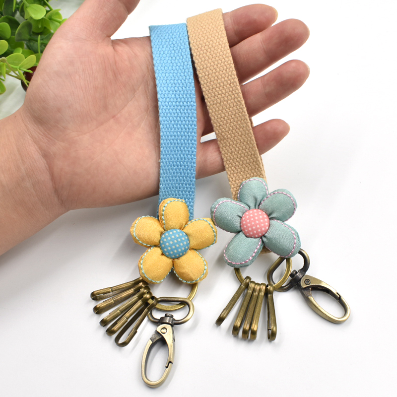 the republic of korea Simplicity manual Key buckle Original Flower Fabric art Key chain lovely originality A wrist automobile Keychainin the Accessories/Leather belt/Hat/Muffler , Shoes and bags/Belt Accessories , Bag Accessories , Keychain category - from Buy2taobao.com to provide professional Taobao agent buy service