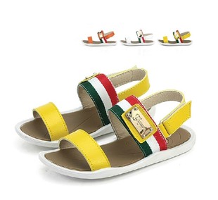  包邮新款韩版儿童正品凉鞋 男童金属牌凉鞋 时尚博肯大童女童凉鞋