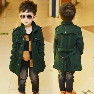  童装男童冬装新款韩版儿童外套男童冬装加厚外套加绒大衣风衣