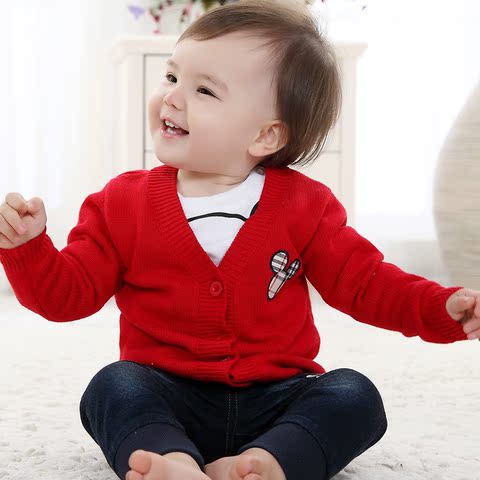 毛衣针织衫 婴幼儿衣服男女 针织衫<em>开衫外套</em> 欢