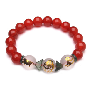  开光正品年属虎猪本命佛红玛瑙六度六合寅亥持戒佛手链男女款