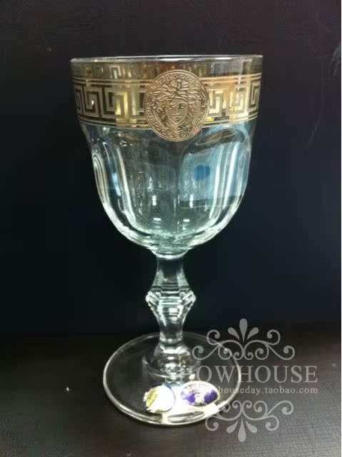 捷克波西米亚versace 进口镀金水晶玻璃创意香槟红酒杯洋酒白酒杯 捷克波西米亚versace 进口镀金水晶玻璃创意香槟红酒杯洋酒白酒杯