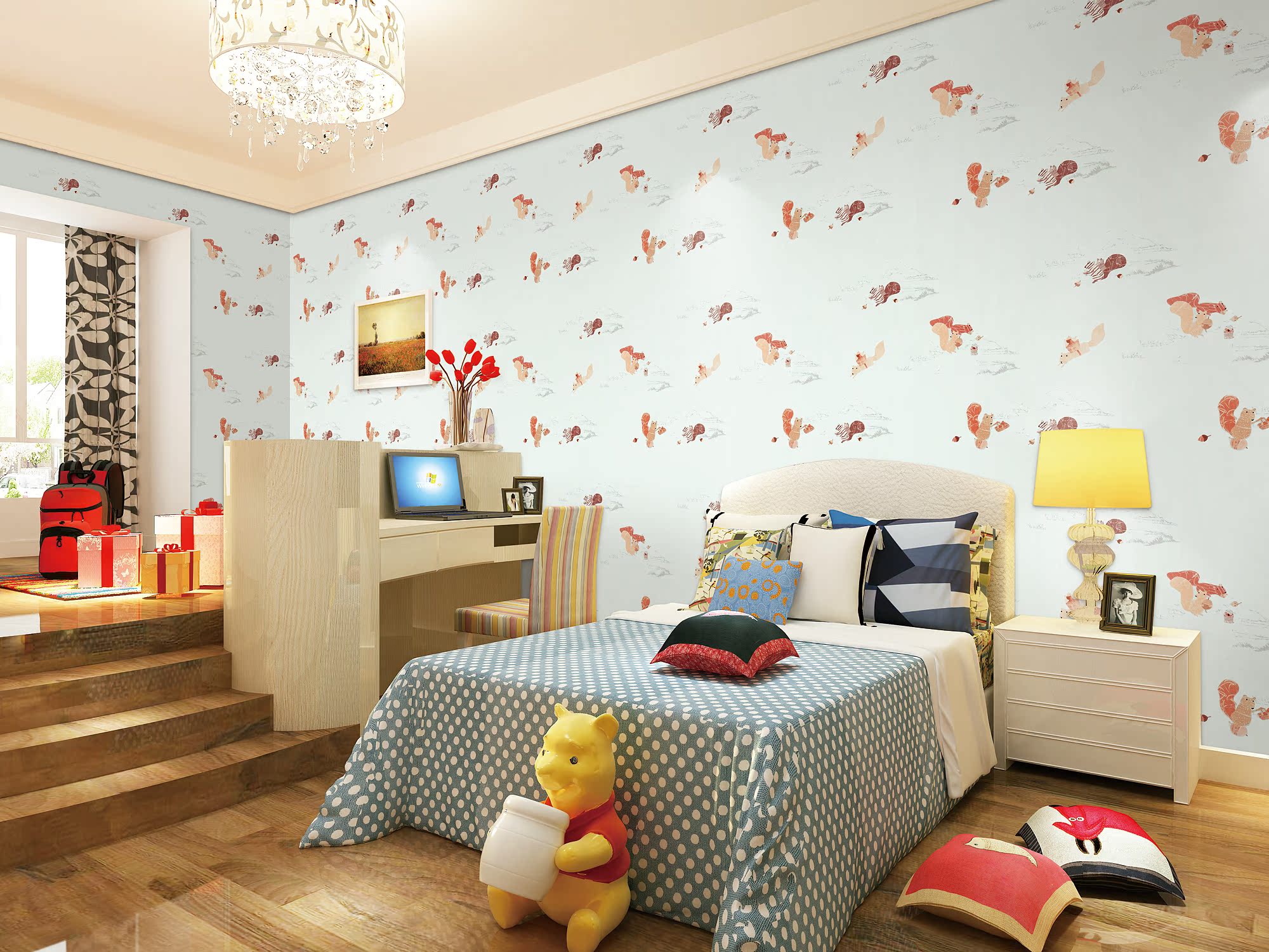 Cartoon wall covering Snow Romance Changsha The door install Eiffel Tower Wall covering Sailing Dot Squirrelsin the Decoration main material , Wallpaper , Qiangbu/Wall covering/Cloth wallpaper category - from Buy2taobao.com to provide professional Taobao agent buy service