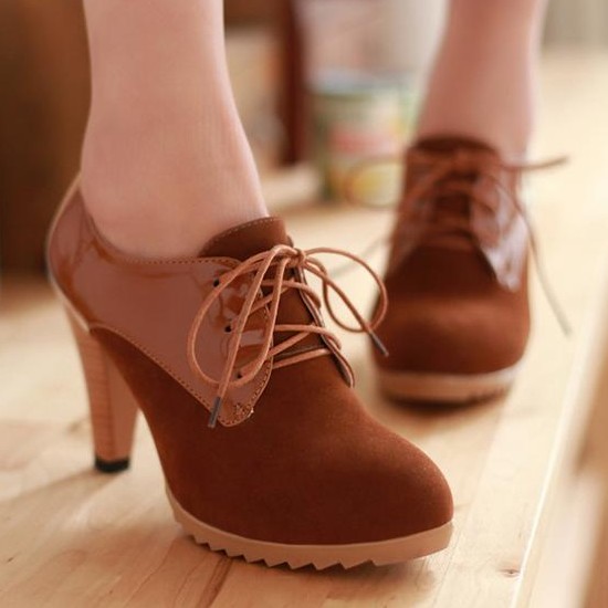 韩版拼接磨砂马丁鞋...