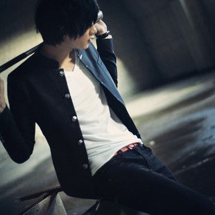  丫头E购 特价放水款 薄款个性设计 男士立领修身型中山装 夹克衫