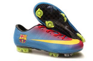  优购耐克足球鞋/NIKE C罗 正品刺客7代队徽TPU钉FG 巴萨红蓝 男鞋