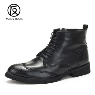  谢霆锋逆战同款军靴男高帮皮鞋 韩版潮流男士皮短靴英伦马丁靴子