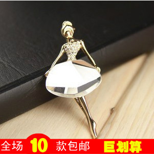  M60080 日韩小饰品批发 芭蕾舞女孩 时尚气质大宝石胸针