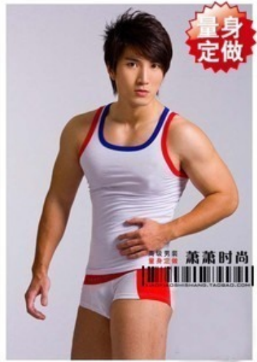 new pattern man white Color Edge Waistcoat Bodybuilding fashion Color matching Primer vest T-shirt for menin the Men's clothing, Vest/Vest category - from Buy2taobao.com to provide professional Taobao agent buy service