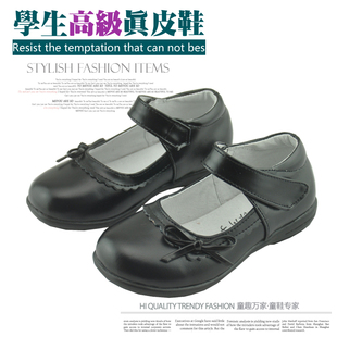  新款正品儿童皮鞋女童正装牛皮黑色学生校皮鞋花童表演跳舞鞋