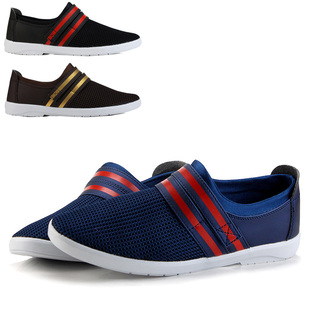  潮流网面透气男鞋套脚懒人搭扣夏季英伦休闲鞋子男 韩版低帮板鞋