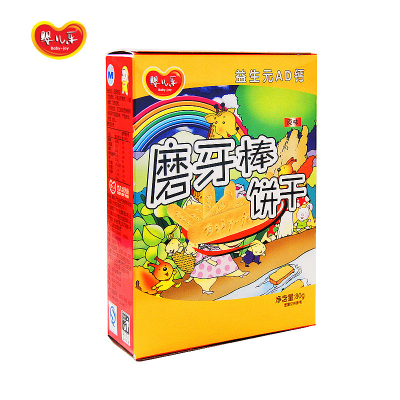 婴儿乐 益生元AD钙原味 婴儿磨牙棒饼干 硬度较小 进食时辅助磨牙