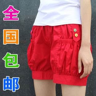  大码短裤 女 夏胖mm高腰显瘦宽松热裤韩版新款休闲灯笼裤包邮