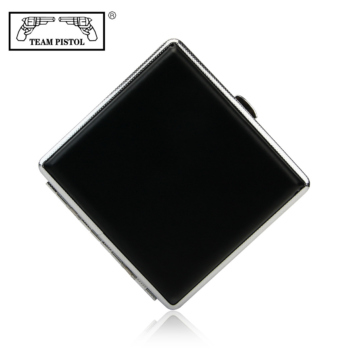 Creative twin gun cigarette case 20 sticks thin men's classic black tap automatic tobacco smoking 300B